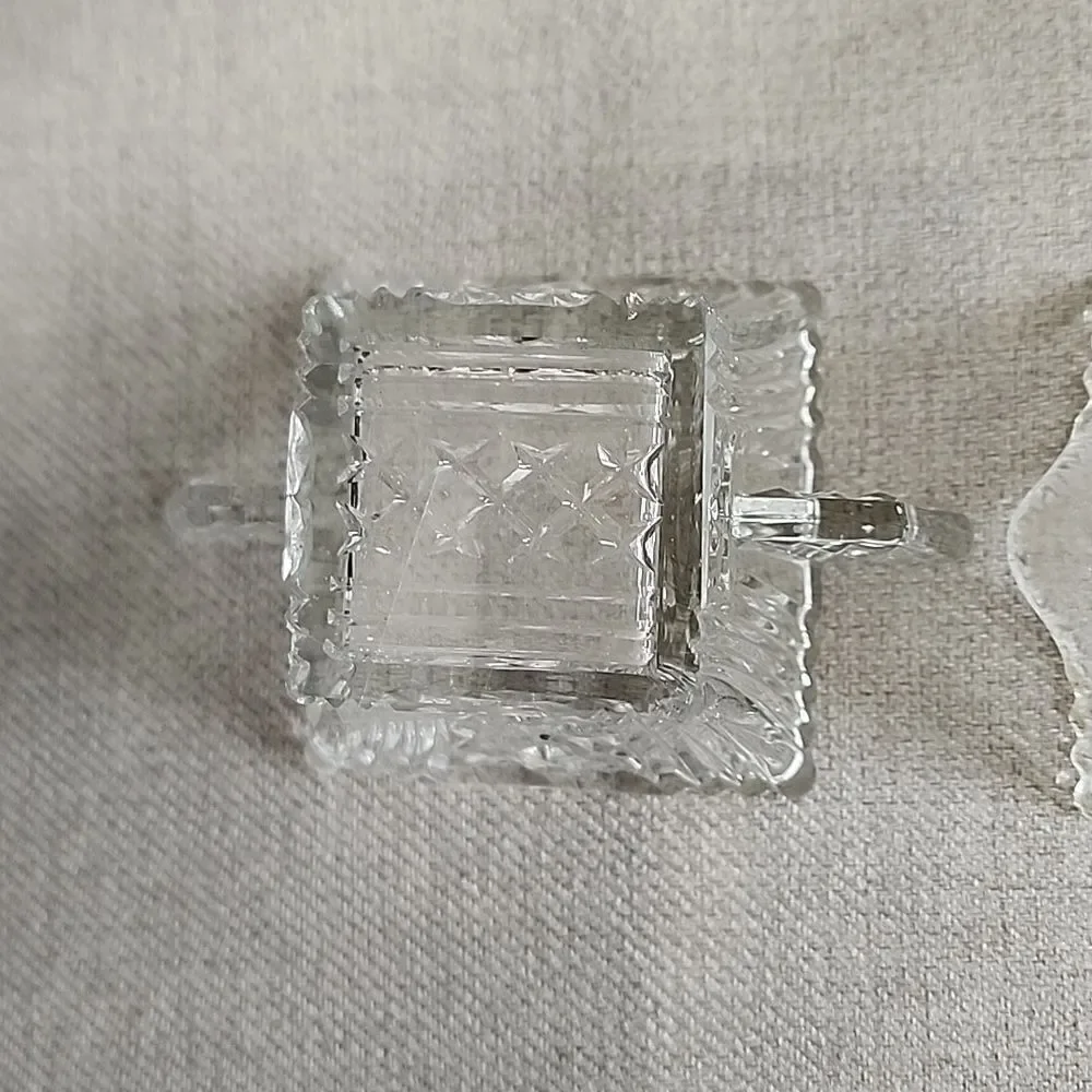 Art Deco Glass Sugar and Creamer